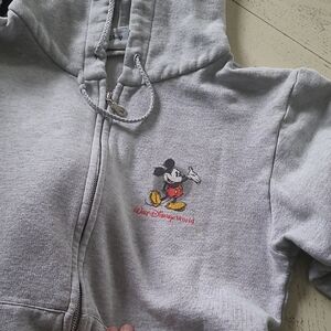 Disney Gray Hoodie with Mickey Mouse Embroidery